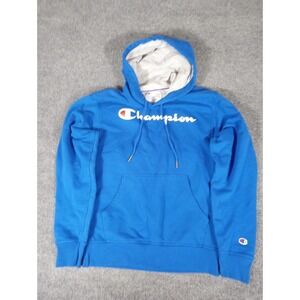 Champion Powerblend Men's Pullover Hoodie Fleece - Royal Blue Size Small Casual